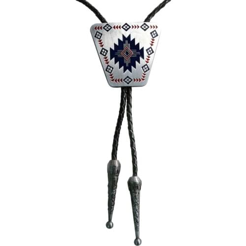 Western Indian Country Leather Rodeo Bola Bolo Tie Cowboy Men Tie