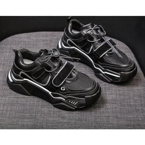 2020 Shoes Women Platform Sneakers Leather Brand zapatos de mujer Ladies chunky footware Thick Bottom Female Trainers U21-74