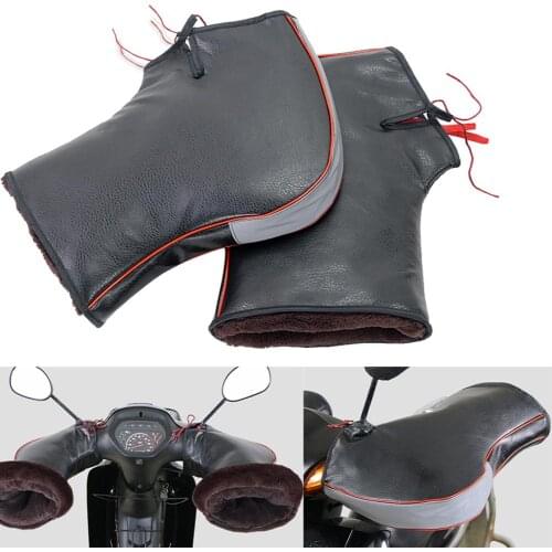 1 Pair Motorcycle Handlebar Gloves Windproof Winter Thickened Warm Handlebar Muffs Thermal Cover Gloves For Winter Riding