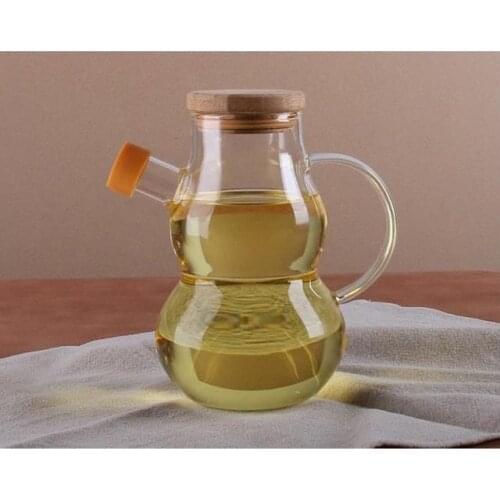 1PC 500ML Glass Cruet Olive Oil Bottle Pourer Vinegar Bottle Sauce Bottle Oil Dispenser OK 0356