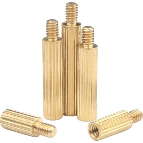 20PCS Solid Brass Copper M2*3-35+3mm Round Standoff Spacer Support Pillar Column M-F Male-Female For PCB Board Length=3-35mm