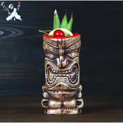 320ml Cool Carl Ceramic Tiki Mug Creative Porcelain Beer Wine Mug Cup Bar Tool Cocktail Cup Personality Cups