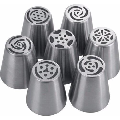 7pcs/set Big Russian Tulip Cake Decoration Tips Icing Piping 3d printer Nozzle Biscuits Sugarcraft Pastry Baking Tools DIY