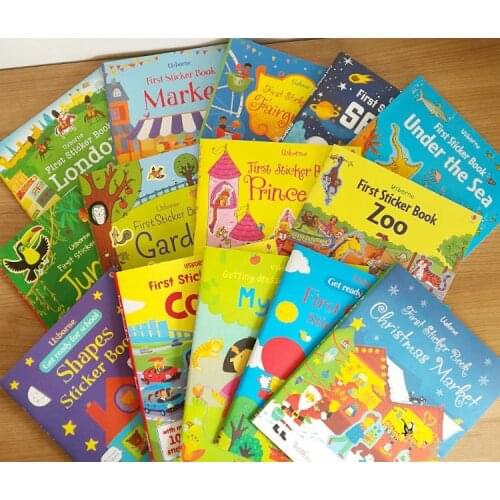 A4 Children Cartoon Sticker Books Kids English Story Book with Stickers Preschool Learning for Kindergarten Gift Sticker Book100