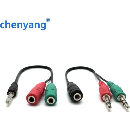 3.5mm 2 in 1 Microphone Headphone adapter for Skype PC laptop Mac