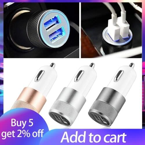 Dual USB Car Charger Adapter 3.1A Auto Vehicle Car Charger Aluminium Alloy For Smart Phone/Tablet IPhone11 X Plus TSLM1