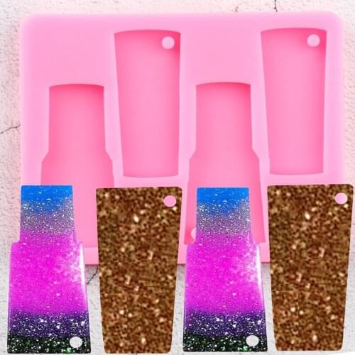 Shiny Water Glass Shape Silicone Tumbler Mold Keychains Mould Polymer Clay Pendant Clay DIY Epoxy Resin Moulds