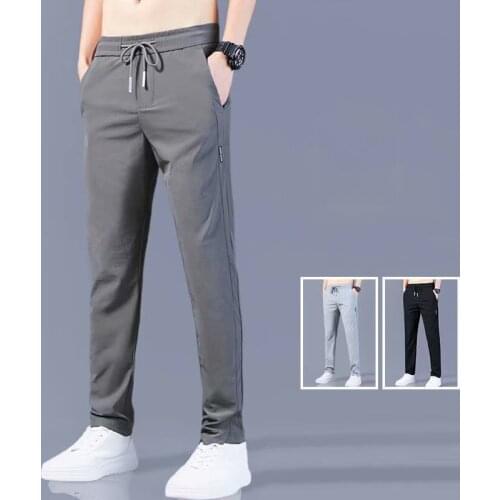 New Casual Mens Pants Fashion Streetwear Quick dry Breathable Sweatpants Male Trousers Hip Hop Micro elastic force Men Pants