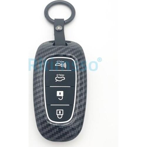 Carbon Fiber Pattern ABS Car Key Case for Hyundai Sonata 2019 2020 3 /4Buttons Smart Remote Control Car Key Cover Accessories