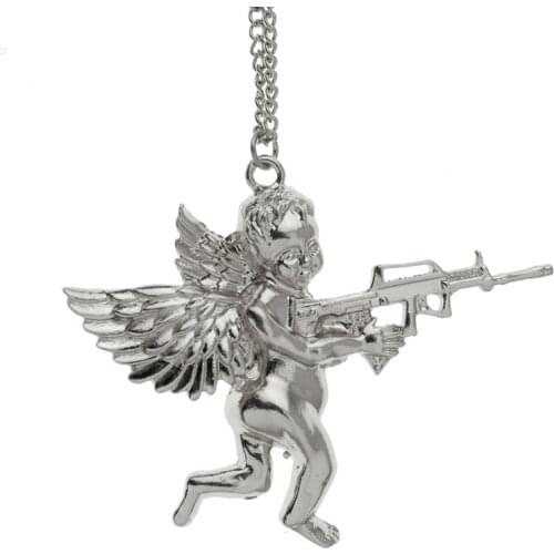 2019 Fashion New Style Hot Women Jewelry Gold//Rose Angel Baby Carry Gun Stuff Pendant Long Necklace EG041