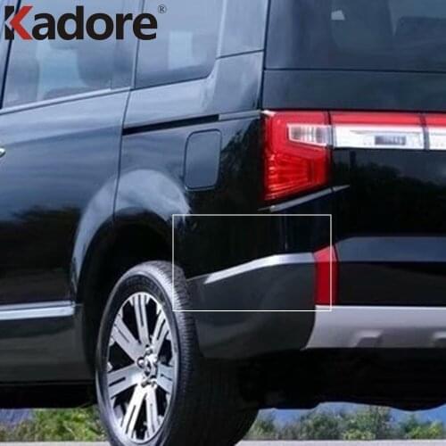 For Mitsubishi Delica 2020 2021 Chrome ABS Car Rear Bumper Corner Cover Trim Protector Stickre Moulding Accessories