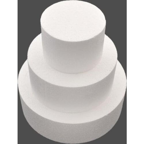 4/6/8 Inch Round Styrofoam Foam Cake Dummy Sugar Craft Flower Decor Practice Model Eco-Friendly Kitchen Tools