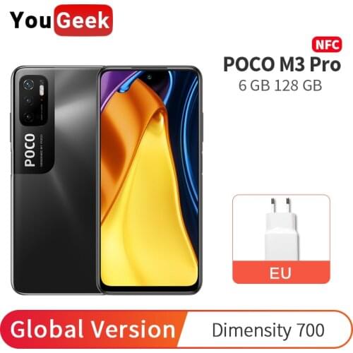 Global Version POCO M3 Pro 5G 6GB RAM 128GB ROM Dimensity 700 Octa Core 6.5'' 90Hz 48MP 5000mAh 18W Fast Charging NFC Smartphone