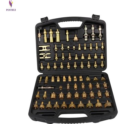 Car Detection Tool adaptere Set for European American Asia Car 77pcs /Set Auto Air Conditioning Leak Test Kit Car Repair Tool