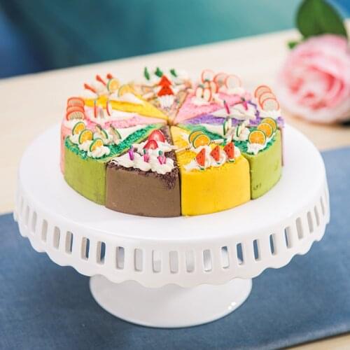 European-style 12-inch Ceramic Tall Cake Plate Shelf Fruit Plate Dessert Plate Wedding Living Room Afternoon Tea Tableware