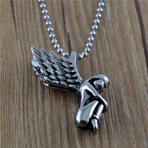 Classic Personality Titanium Steel Angel Wing Fashion Womens Daily Wear and Match Necklace Trend Women Nightclub Party Jewelry