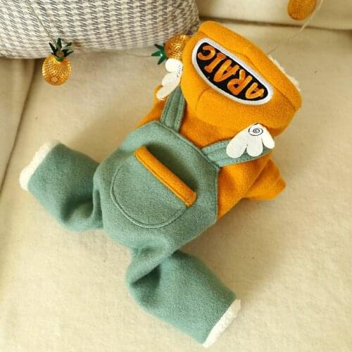 Jumpsuit Pet Dog Clothes Winter Warm Hoody Overalls Thicked Cat Clothing for Small dogs Four Legs Teddy Yorkie Puppy Jacket Coat