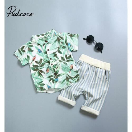 Pudcoco Boys Clothing Sets Summer Baby Boys Clothes Suit Gentleman Style Shirt +Short 2pcs Clothes for Boys Summer Set