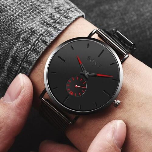 Mens Watches Top Brand Luxury Quartz Watch Men Fashion Casual Slim Mesh Steel Waterproof Sport Watch Relogio Masculino 2019