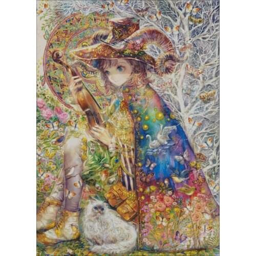 Four Seasons Girls and Cat Needlework,sets Cross stitch Handmade 14CT Canvas DIY,Cross-stitch kits,For Embroidery Arts Home