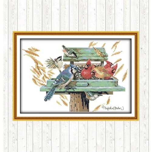 Birds'love Nest 11CT 14CT Cross Stitch Set DMC Floss Kit Embroidery Handmade Needlework Package Cross Stitch Kit Wall Home Decor