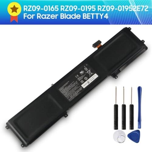 Laptop Battery RZ09-0165 for Betty4 Razer Blade RZ09-0165 RZ09-0195 RZ09-01952E72 Authentic Replacement Battery 6160mAh + Tool