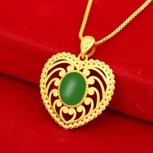 Natural Hetian Jade Heart Pendant Necklace 925 Silver Fashion Jewelry Chalcedony Amulet Gifts for Women