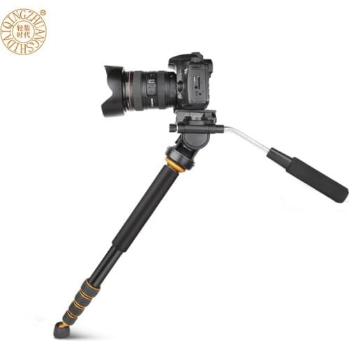 QZSD Q188 Camera Monopod Portable Professional Photography Video Fluid Head Monopod For Canon Nikon Sony DSLR DV Max Height 64"