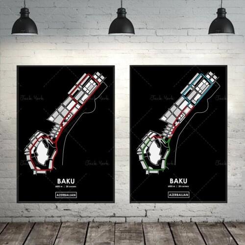 Baku - Azerbaijan Track Map Poster