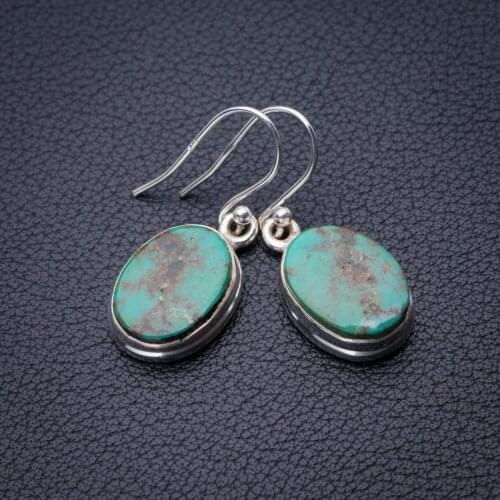 StarGems Natural Turquoise Handmade 925 Sterling Silver Earrings 1.25" E0503
