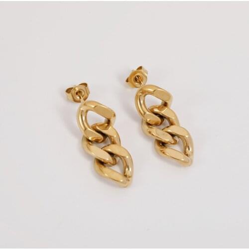 Joolim High End Gold Color Stainless Steel link Earring