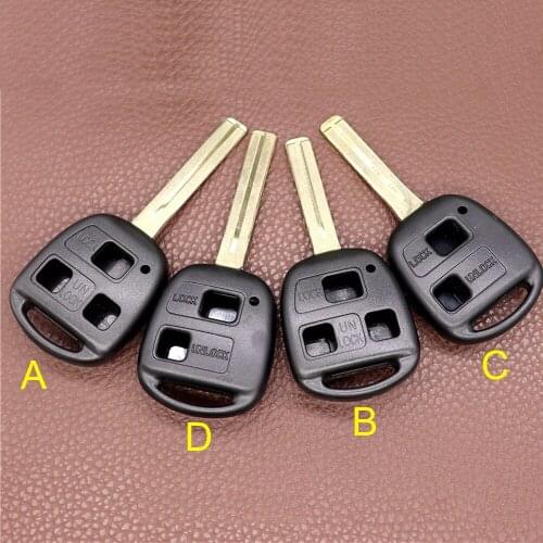 20pcs/lot Replacement Car Key Shell for toyota FJ Cruiser Tundra Yaris Avalon Corolla 3 button toy48 Uncut Key Blank