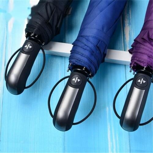 Automatic Umbrella Rain Women Male Sliding Stick Parasol Cover Womens Windproof Portable Folding Rain Umbrella Solid Color