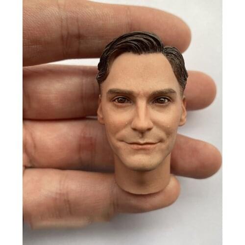 1/6 WWII Estonian Soldier Head Sculpture PVC Male Smiling Head Carving Model Fit 12'' Action Figure Body