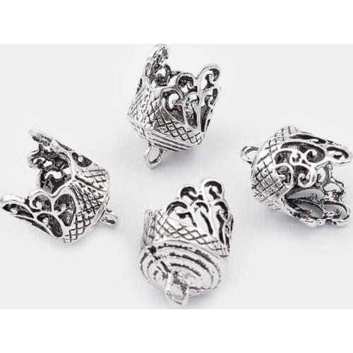 10pcs/lot Antique Silver Color Charms Tassel Cap Tassel End Caps Bead For Jewelry Tassel Cap Handmade Jewelry Finding