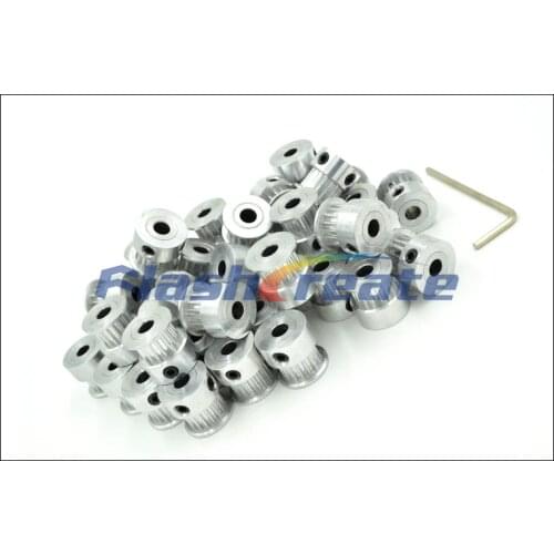 100pcs 16 Teeth T2.5 Timing Pulley Bore 5/6/6.35/8mm Fit W=6mm T2.5 Timing Belt 16T 16Teeth T2.5 Pulley For 3D Printer, CNC
