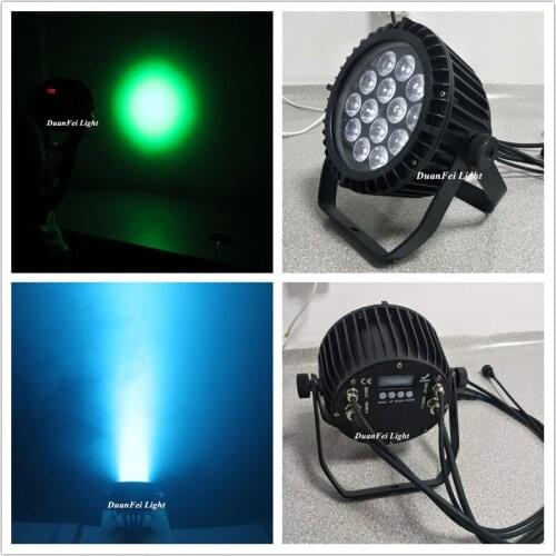 12lot led par rgbw dmx ip65 quad 4in1 flat slim par wedding wash wall waterproof led par spot light 14x10w