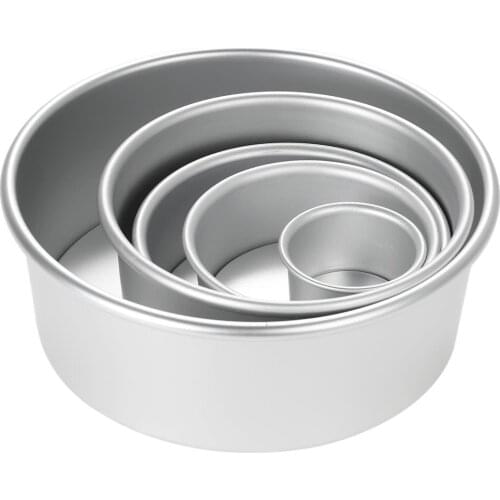 5pcs/set Aluminum Alloy Round Cake Mould Chiffon Cake Baking Pan Pudding Cheesecake Mold Set with Removable Bottom