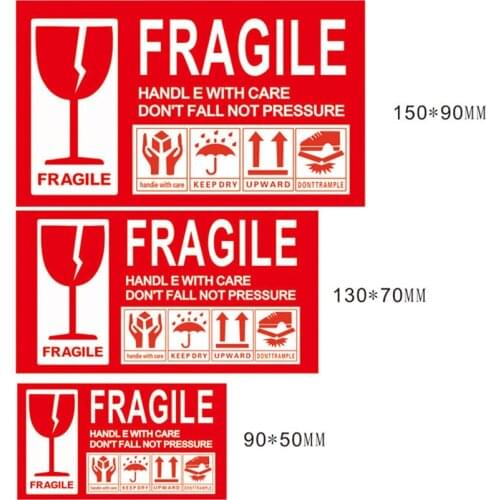 50/100pcs Fragile Warning Label Sticker Logistics Accessories Hazard Warning Sign Handle With Care Keep Express Label Adhesive