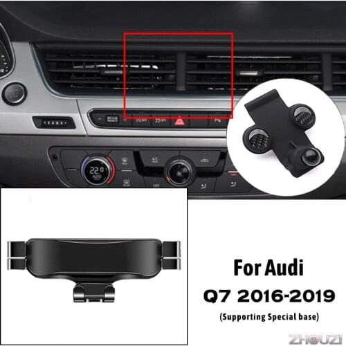 Car Mobile Phone Holder For Audi Q7 2016-2019 Air Vent Outlet Clip Mounts Stand GPS Gravity Navigation Bracket Car Accessories
