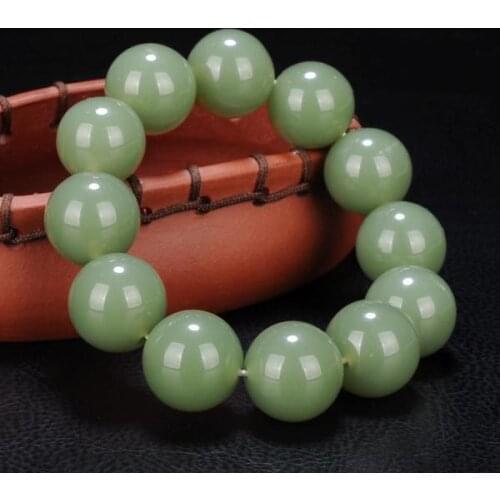 Natural Jade Bracelet Couple Bracelets Jade Bead Round Bangle for Men Women Charm Bracelet Fine Jewelry