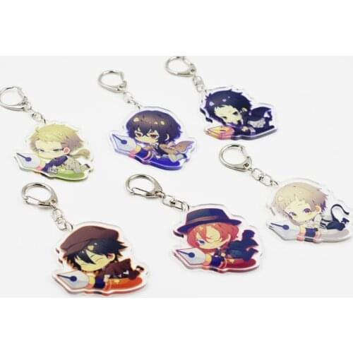 Anime Bungo Stray Dogs Anime Dazai Osamu Nakajima Atsushi Edogawa Ranpo Doppo Kunikida keychain Keyrings