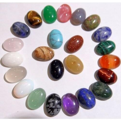 6x8mm Natural Stonetiger eye Turquoises Quartz crystal lapis Ovale Cabochon beads for diy Jewelry making Accessories100pcs