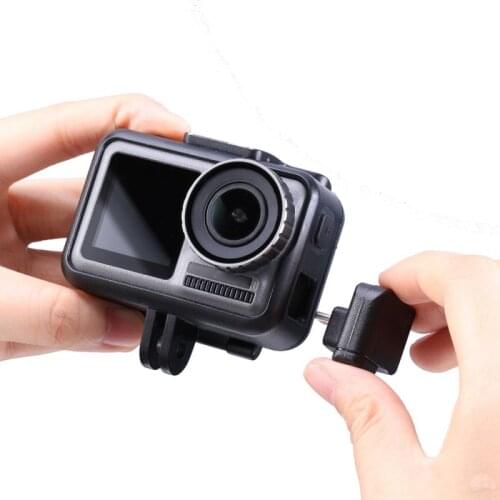 Black Audio Adapter For CYNOVA For DJI Osmo Action Microphone External 3.5mm Jack Mic Mount For TRS Plug For DJI Osmo A