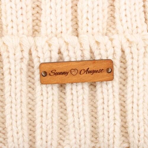 Wooden labels, personalized tags, knit labels, Custom Name, Business Name, Customise Your Text (WD1451)