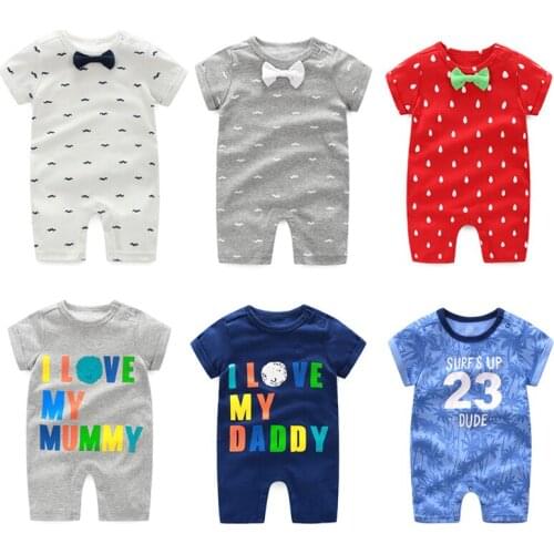 Baby Romper Girls Summer New Fashion Baby Boys Short Sleeve Cartoon Organic Cotton Playsuit Clothes For Newborn 0-2M
