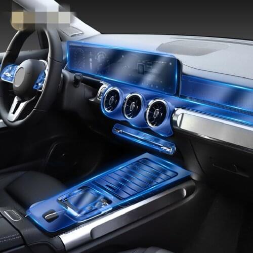 For Mercedes Benz GLB 200 220 250 2019-2020 Car Interior Center console Transparent TPU Protective film Anti-scratch Accessories