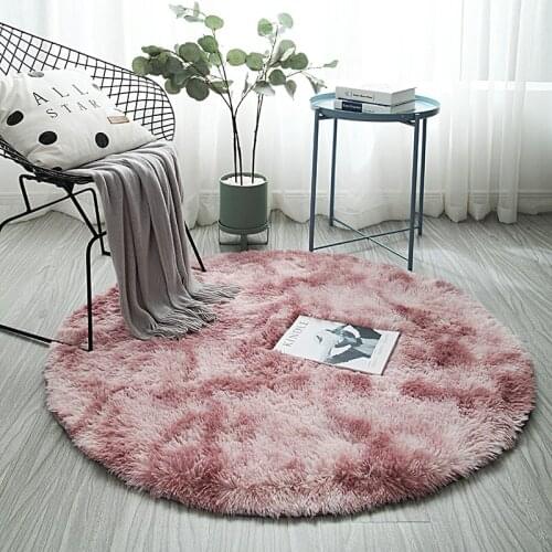 Nordic ins wind round carpet thick sponge baby anti-fall mat bedside carpet thick soft skin-friendly non-odor child crawling rug
