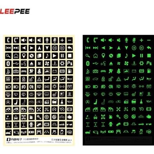 LEEPEE Car Luminous Sticker Circuit Panel Decals Rocker Switch Label Multi-function Button Sticker Switches Relay Decoration