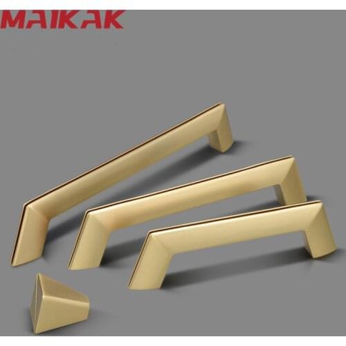 MAIKAK Modern Gold Furniture handle Kitchen Handles Dresser Knobs Cabinet handles Drawer Knob Cupboard Pulls